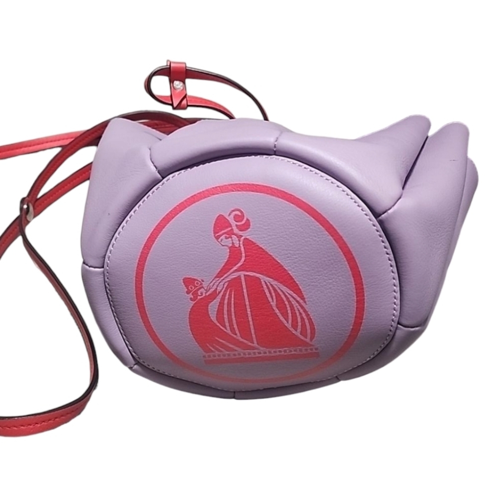 LANVIN Purple Leather Tulip Expandable Bucket Bag Floral Drawstring Rare Couture - Picture 7 of 15